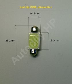 Led rovka sufit  12V  led COB 39mm ultra bl